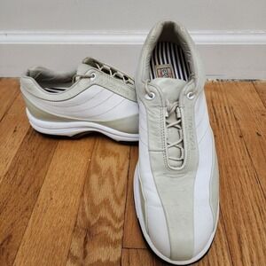 FootJoy Contour Series Womens Size  7 M‎ Golf Shoes Oxfords Leather White/Beige
